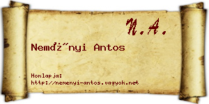 Neményi Antos névjegykártya